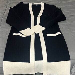 Express Black and Cream Women's Cardigan